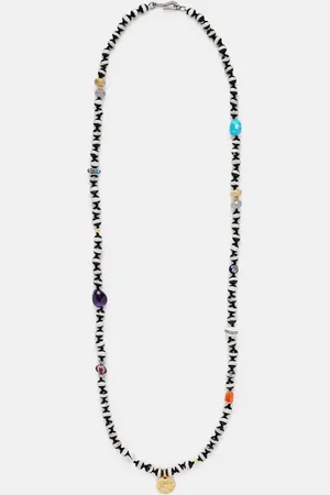 Ileana Makri Globetrotter beaded necklace with agate and diamonds