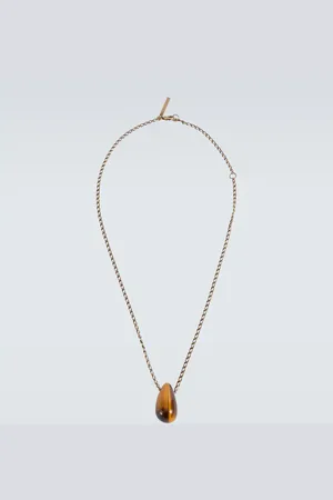 DRIES VAN NOTEN Tiger eye signet necklace