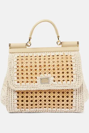 Dolce & Gabbana Sicily Medium leather-trimmed crochet tote bag