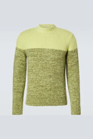 DRIES VAN NOTEN Colorblocked alpaca and wool-blend sweater