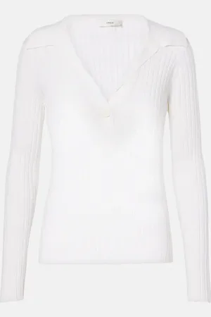 Vince Ribbed-knit wool and silk-blend top