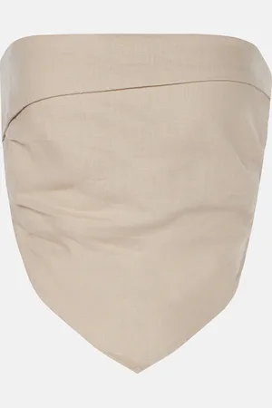 FAITHFULL THE BRAND Antibes linen bandeau top