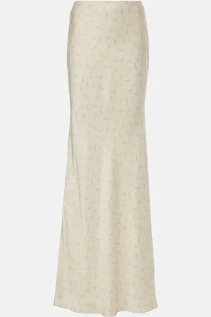 ROTATE Printed satin maxi skirt
