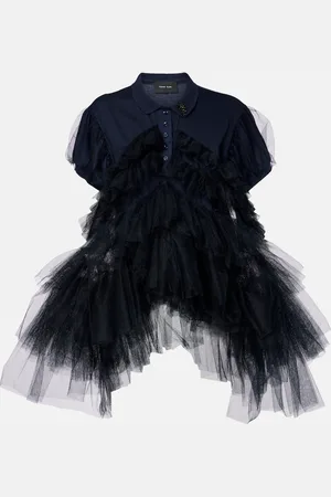 Simone Rocha Tulle-trimmed polo shirt