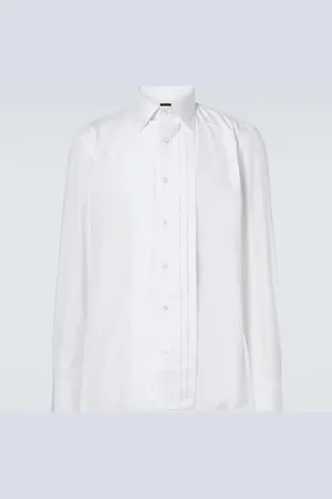 Rubinacci Pleated cotton tuxedo shirt