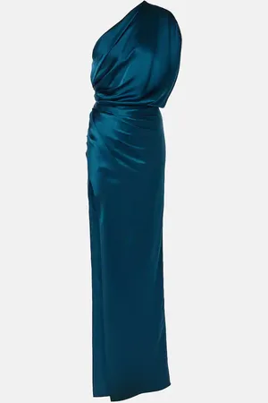 The Sei Draped one-shoulder silk satin gown