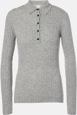 Jardin des Orangers Ribbed-knit cashmere polo sweater
