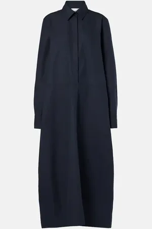 Jil Sander Gathered cotton poplin shirt dress