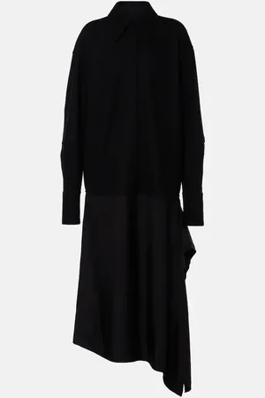 Jil Sander Asymmetric wool-trimmed shirt dress