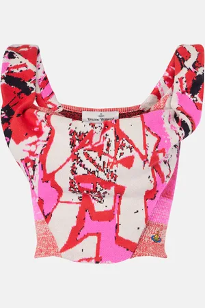 Vivienne Westwood Graffiti cotton-blend bustier top