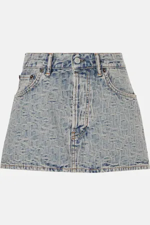 Acne Studios Monogram low-rise denim miniskirt