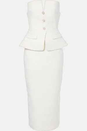 Self-Portrait Bridal sequinned bouclÃ© midi dress