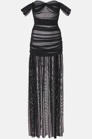 Norma Kamali Walter Pickleball off-shoulder gown