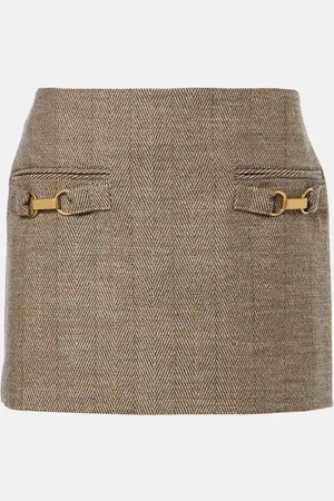 Stella McCartney Herringbone wool-blend miniskirt