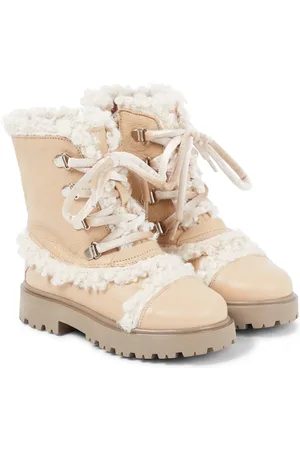 PèPè PÃ¨PÃ¨ Faux shearling-trimmed leather boots