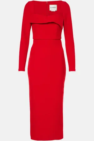 Roland Mouret Draped crÃªpe midi dress