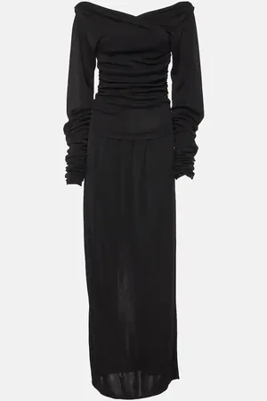 Khaite Fable draped shirred maxi dress