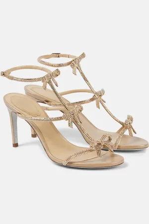 RENE CAOVILLA Caterina 80 bow-detail embellished sandals