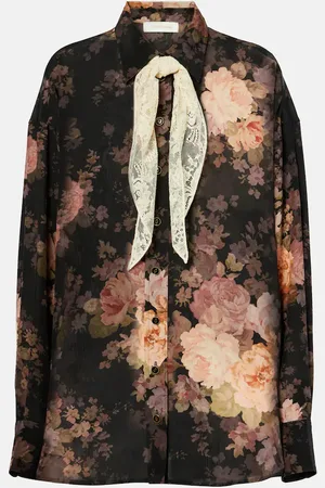ZIMMERMANN Illustration floral silk top