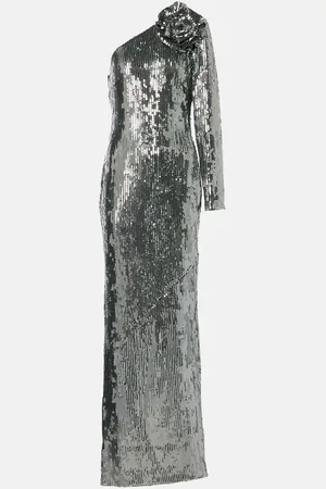 Roland Mouret Floral-appliquÃ© sequined gown