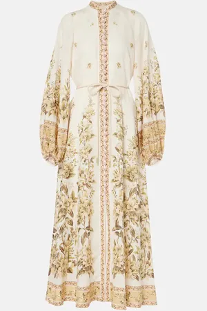 ZIMMERMANN Floral linen maxi dress