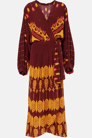 JOHANNA ORTIZ Printed silk wrap dress
