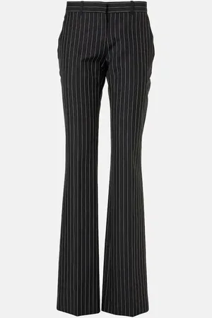 Alexander McQueen Pinstripe wool and mohair flared pants