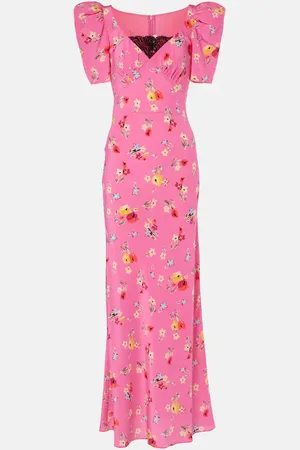 RODARTE Lace-trimmed silk maxi dress