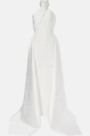 Solace Rumi twill and crÃªpe gown