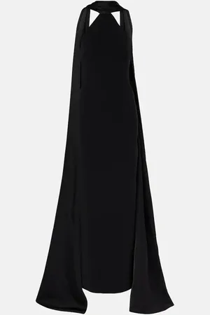 Solace Ophelia caped satin-trimmed maxi dress