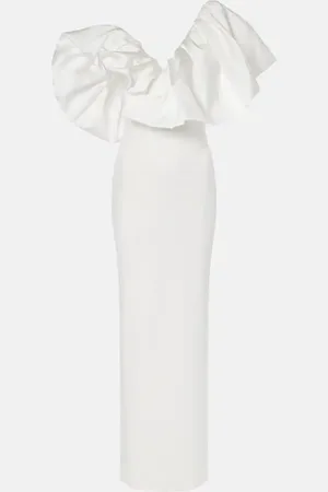Solace Cassia twill and crÃªpe gown