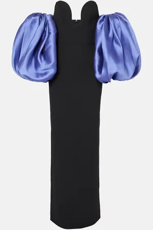 Solace Karina twill and crÃªpe gown