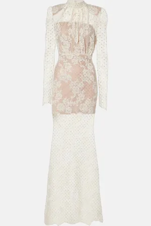 Self-Portrait Embellished lace maxi dress