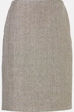 The Row Corinna lamÃ© canvas pencil skirt