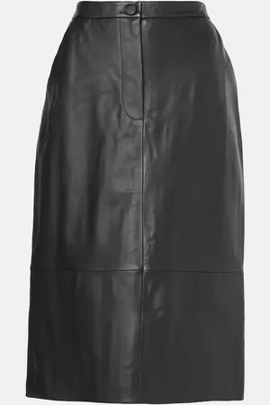 YVES SALOMON Leather midi skirt