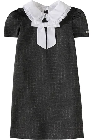 MONNALISA Checked bow-detail dress