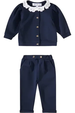 Tartine Et Chocolat Baby lace-trimmed cardigan and pants set