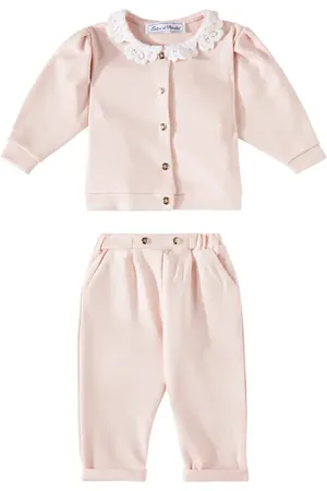 Tartine Et Chocolat Baby lace-trimmed cardigan and pants set