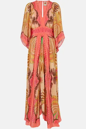 Farm Rio Sand Palms Scarf printed maxi dress