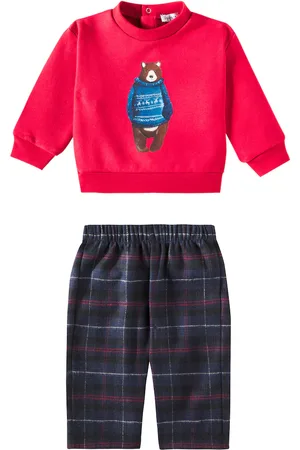 Il gufo Baby cotton sweatshirt and sweatpants set
