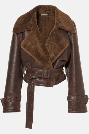 Nour Hammour Hatti shearling-trimmed leather jacket