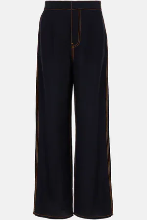 Alaïa AlaÃ¯a Tailored wool-blend georgette wide-leg pants
