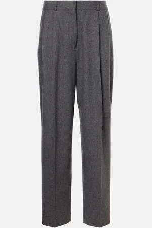 Totême Low-rise wool-blend flannel straight pants