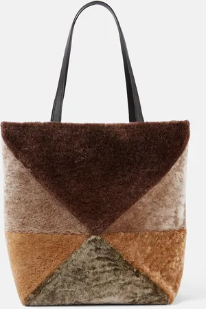 Loewe Puzzle Fold Large shearling tote bag