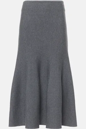 Khaite Odil knitted wool-blend midi skirt