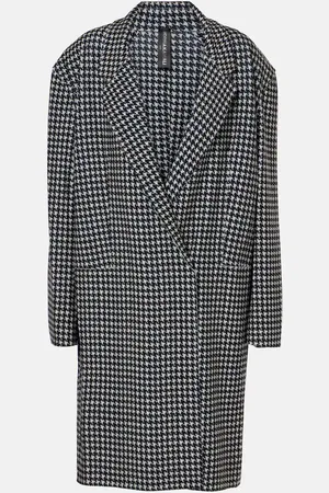 Norma Kamali Double-breasted houndstooth coat