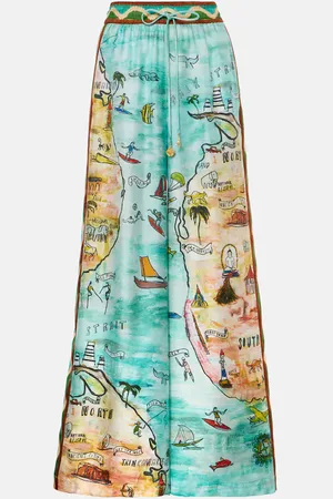 ALÉMAIS AlÃ©mais Swell printed silk twill pants
