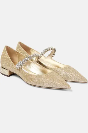 Jimmy Choo Bing embellished glitter Mary Jane flats