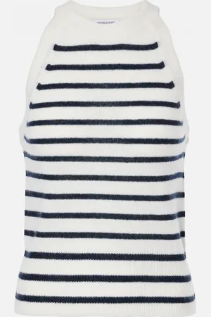VERONICA BEARD Myrick striped cashmere top