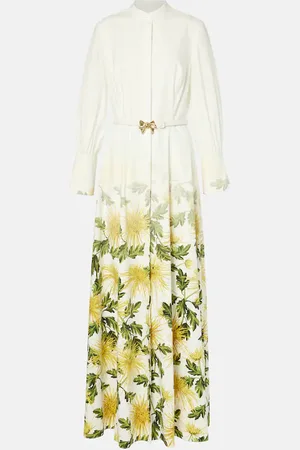Oscar de la Renta Floral cotton-blend poplin shirt dress